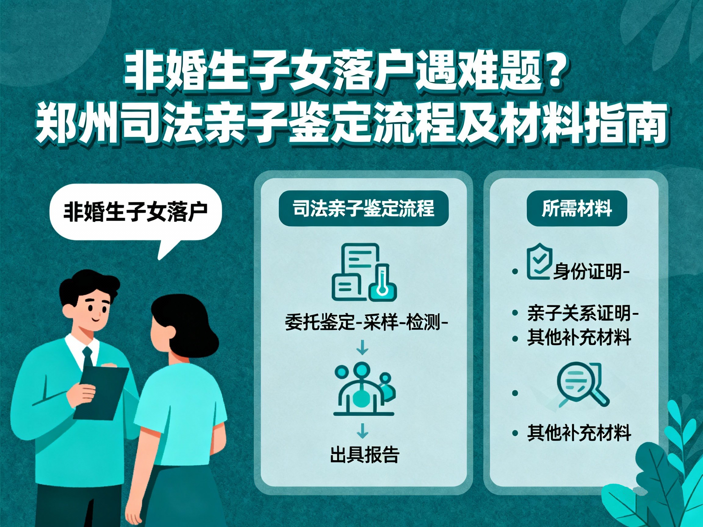 非婚生子女落户遇难题?郑州司法亲子鉴定流程及材料指南